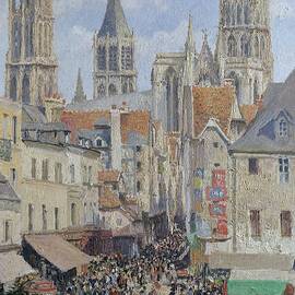 Rue De Lepicerie, Rouen by Camille Pissarro