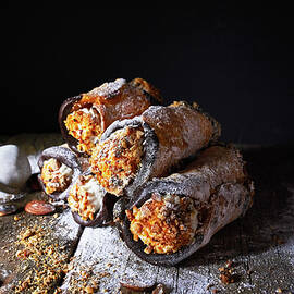 Sicilian Cannoli With Ricotta Filling And Chopped Almonds italy by Natasa Dangubic