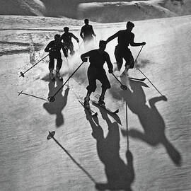 Skiers And Shadows by Archive Photos