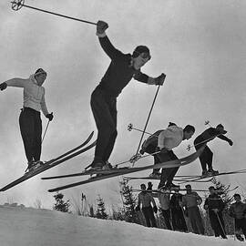 Skiers In Quebec by Archive Photos