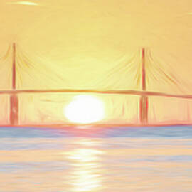 Sunshine Skyway Bridge Sunrise Expression by Steven Sparks