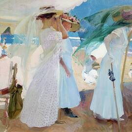 Under The Awning, Zarauz by Joaquin Sorolla