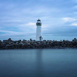 Walton Lighthouse at the Santa Cruz harbor in Monterey bay by Miroslav Liska