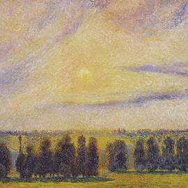 Sunset At Eragny by Camille Pissarro