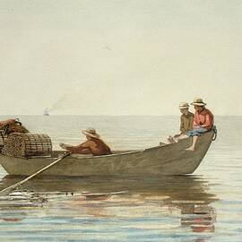 Three Boys In A Dory With Lobster Pots by Winslow Homer