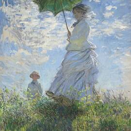Woman With A Parasol  Madame Monet And Her Son by Claude Monet