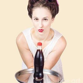 1950s pin up woman with drinks tray by Jorgo Photography