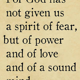 2 Timothy 1 7 - Inspirational Quotes Wall Art Collection by Mark Lawrence