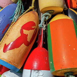 Bunch Of Lobster Buoys by Claudia Uripos