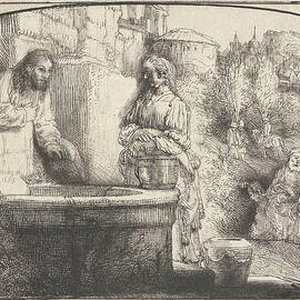 Christ And The Woman Of Samaria by Rembrandt Van Rijn