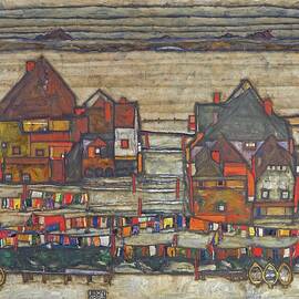 Houses With Laundry by Egon Schiele