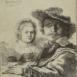 Self-portrait With Saskia by Rembrandt Van Rijn