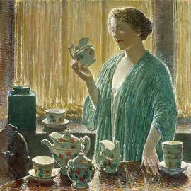 Strawberry Tea Set by Childe Hassam