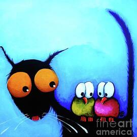 Stressie Cat and the Whimsical birds by Lucia Stewart