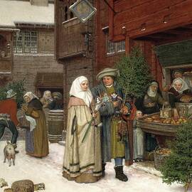 The Christmas Fair by Georg Von Rosen