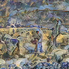 The Lentil Harvest, On The Island Of Lefkada by Antonios Valamontes