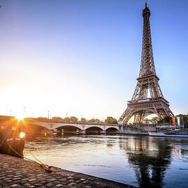 City Of Paris Along The Seine River by Antonino Bartuccio