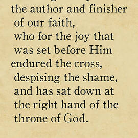 Hebrews 12 2 - Inspirational Quotes Wall Art Collection by Mark Lawrence