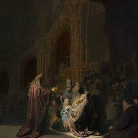 Simeons Song Of Praise by Rembrandt Van Rijn