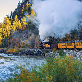 Historic steam engine train in Colorado, USA by Miroslav Liska