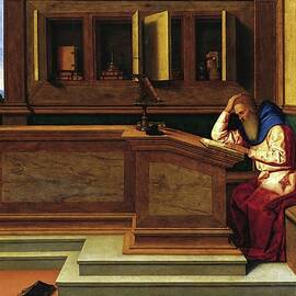 Saint Jerome In His Study by Vincenzo Catena