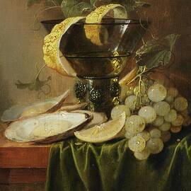 Still Life With A Glass And Oysters by Jan Davidsz De Heem