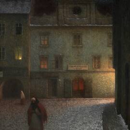 Evening Street by Jakub Schikaneder