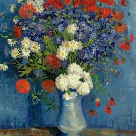Vase With Cornflowers And Poppies by Vincent Van Gogh