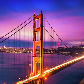 Golden Gate Bridge at night by Miroslav Liska