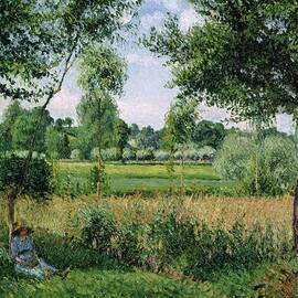 Morning Sunlight Effect, Eragny by Camille Pissarro