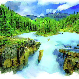 Sunwapta Falls in Jasper National Park, Canada by Miroslav Liska