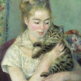 Woman With A Cat by Pierre Auguste Renoir