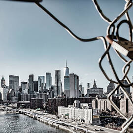 New York City, East River Scene With Lower East Side Skyline Viewed From Manhattan Bridge by Lumiere