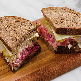 A Reuben Sandwich With Pastrami, Sauerkraut And Cheese usa by Andrew Young