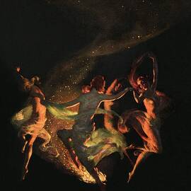 A Vanity Fair Cover Nymphs Around A Bonfire by Warren Davis
