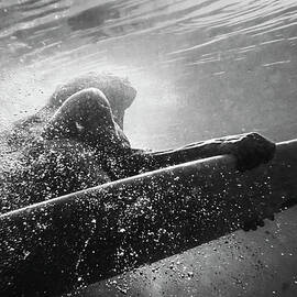 A Woman On A Surfboard Under The Water by Ben Welsh Design Pics