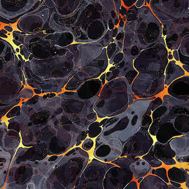 Abstract Painting - Marbling art 05- Fluid Painting - Black, Gold Abstract - Modern Abstract by Studio Grafiikka