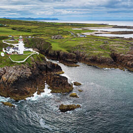 Aerial panorama of the Fanad Head Lighthouse in Ireland by Miroslav Liska