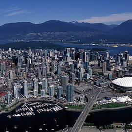 Aerial View Vancouver City Skyline by Laughingmango