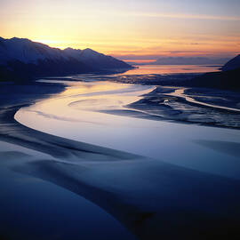 Alaska, Chugach Mountains And Water by Hp Huber