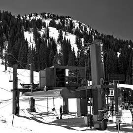 Alta Wildcat Chairlift Black And White by Adam Jewell