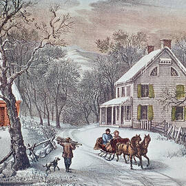 American Homestead Winter by Hulton Archive