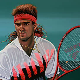 Andre Agassi Painting by Paul Meijering
