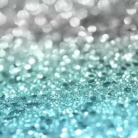 Aqua Gray Lady Glitter #1 #shiny #decor #art by Anitas and Bellas Art