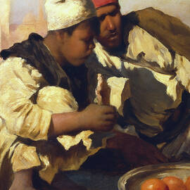 Arabs Seated In A Cairo Market by Print Collector