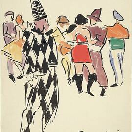 Artists Ball; Harlequin And Dancers by Joaquin Torres-Garcia