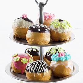 Assorted Doughnuts For Hanukkah On A Tiered Cake Stand by Lerner, Danny