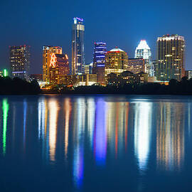 Austin Skyline Cityscape At Night by Dszc