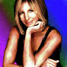Barbra Streisand painting -bio by Retro Art World