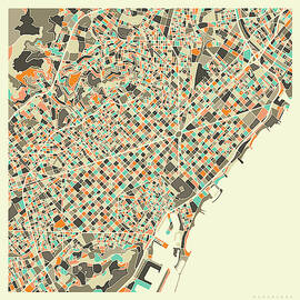 BARCELONA MAP 1 by Jazzberry Blue